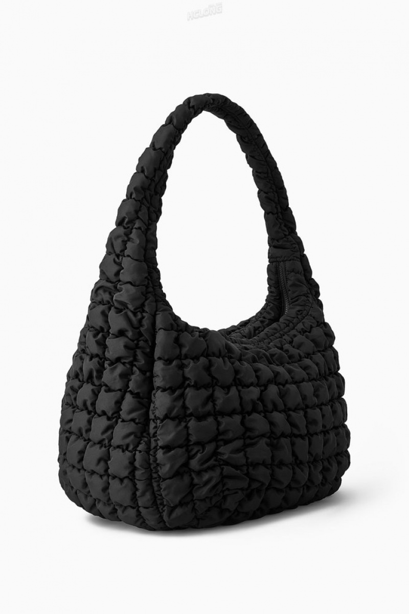 Black COS Oversized Quilted Crossbody | CU22-C1UI