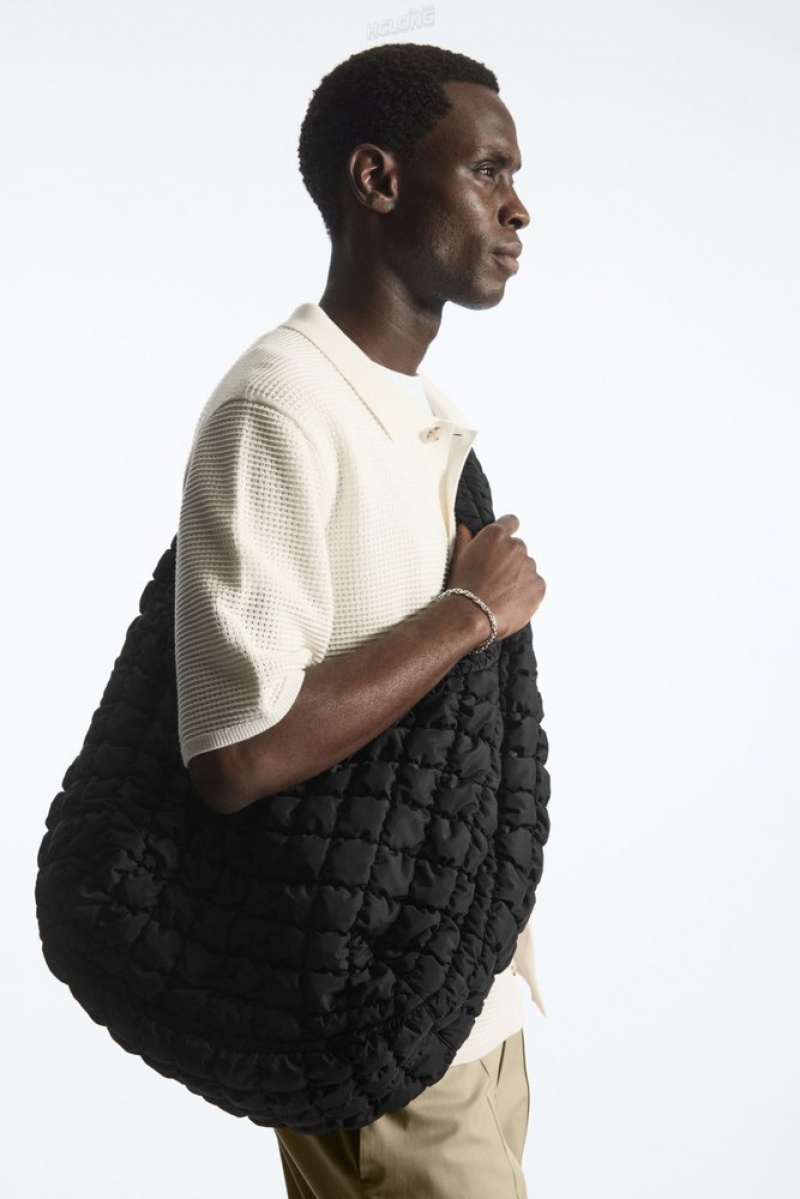 Black COS Oversized Quilted Crossbody | CU22-C1UI