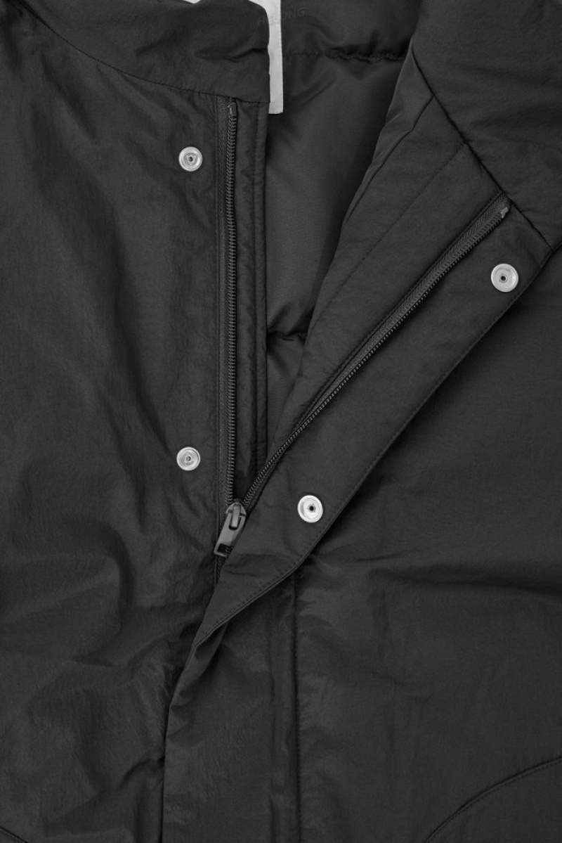 Black COS Padded Magnetic-Collar Jacket | SN59-P6LM