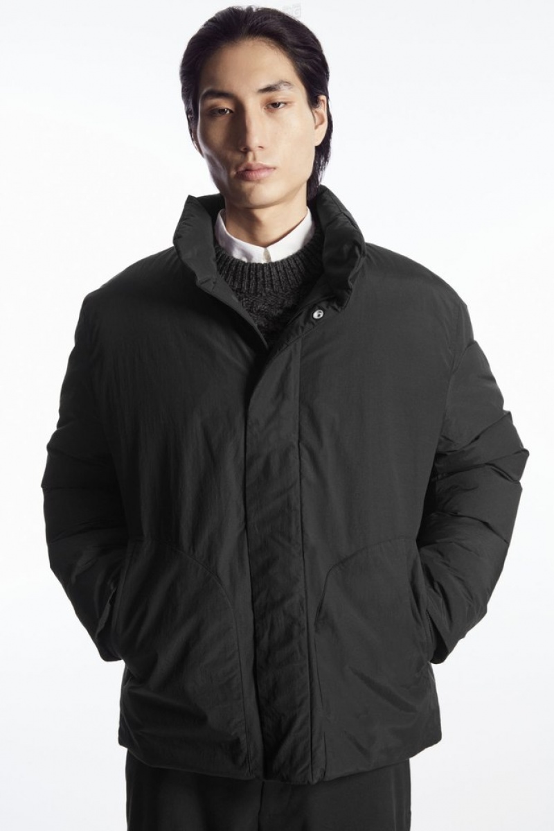 Black COS Padded Magnetic-Collar Jacket | SN59-P6LM