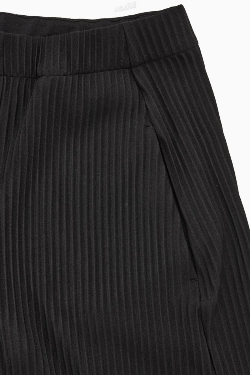 Black COS Pleated Elasticated Pants | KO05-F1TK