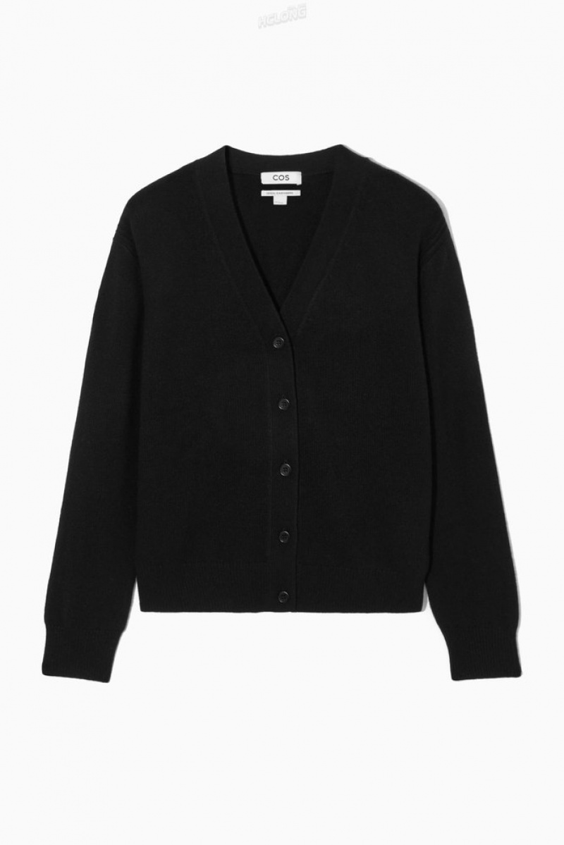 Black COS Pure Cashmere Cardigan | PH71-I5AR