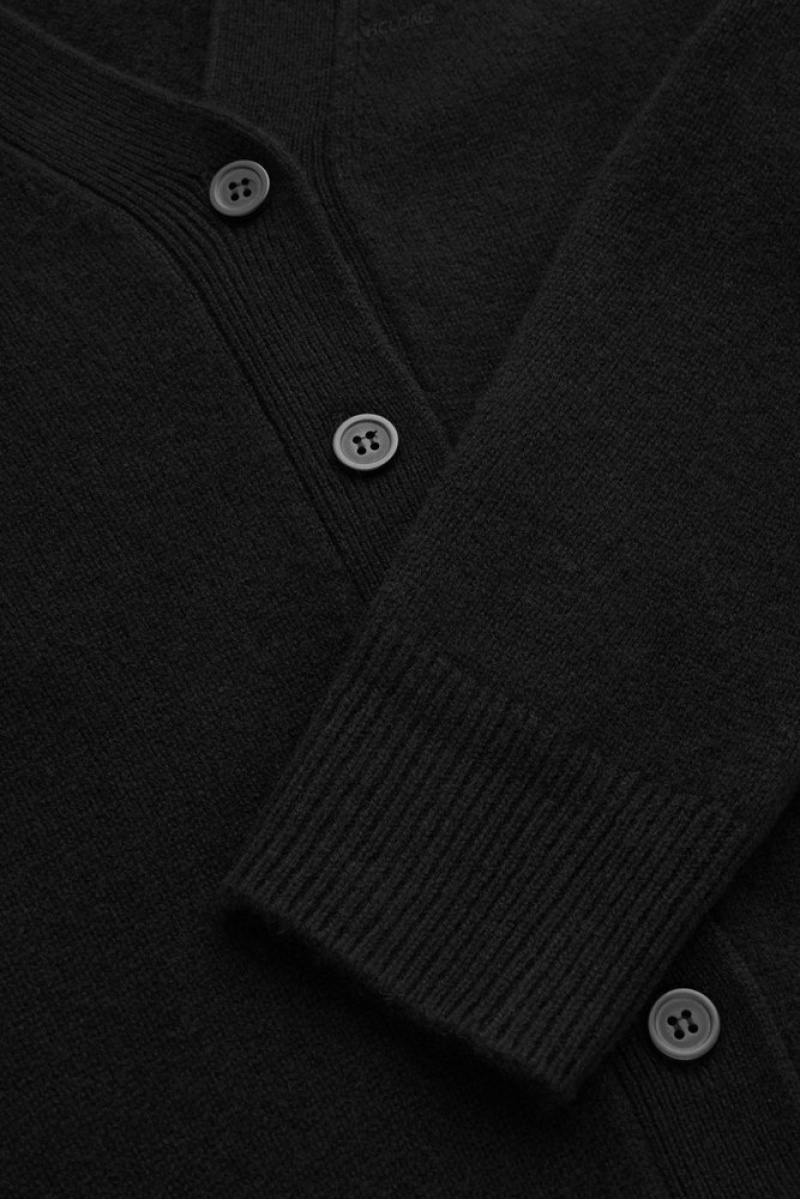 Black COS Pure Cashmere Cardigan | PH71-I5AR