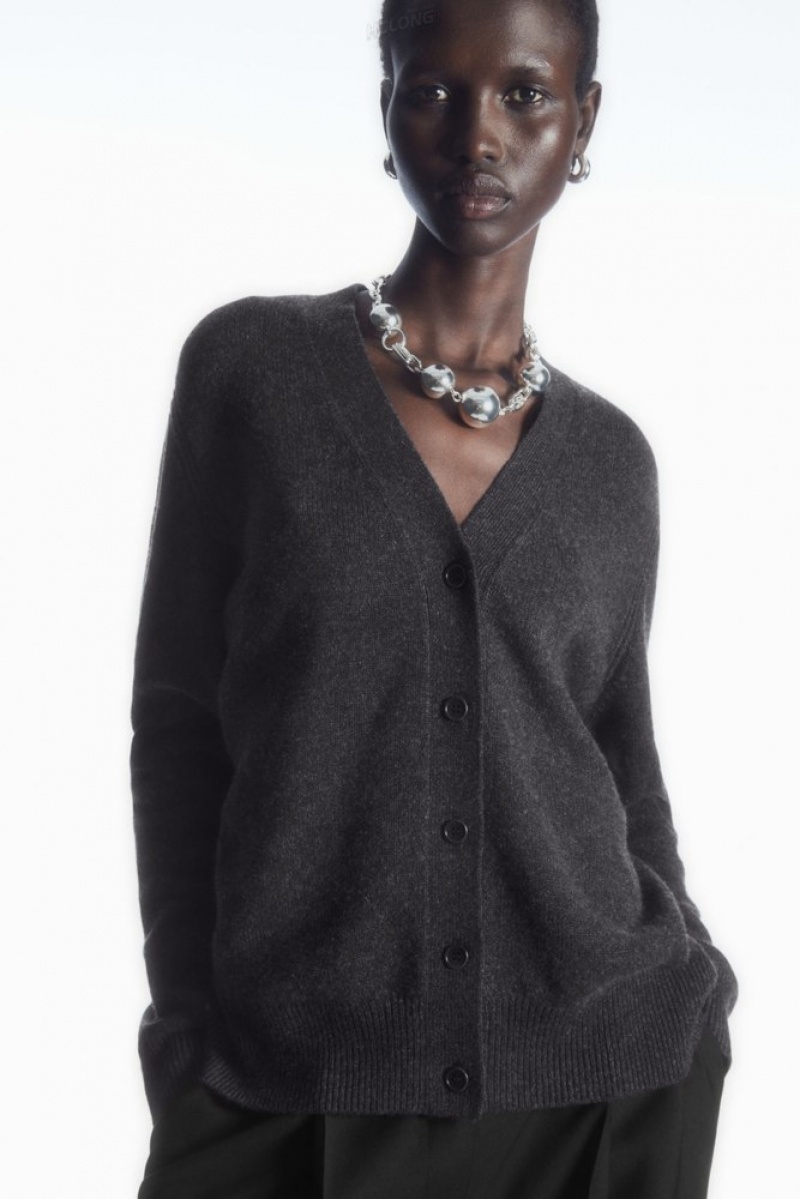 Black COS Pure Cashmere Cardigan | UL27-E9MX