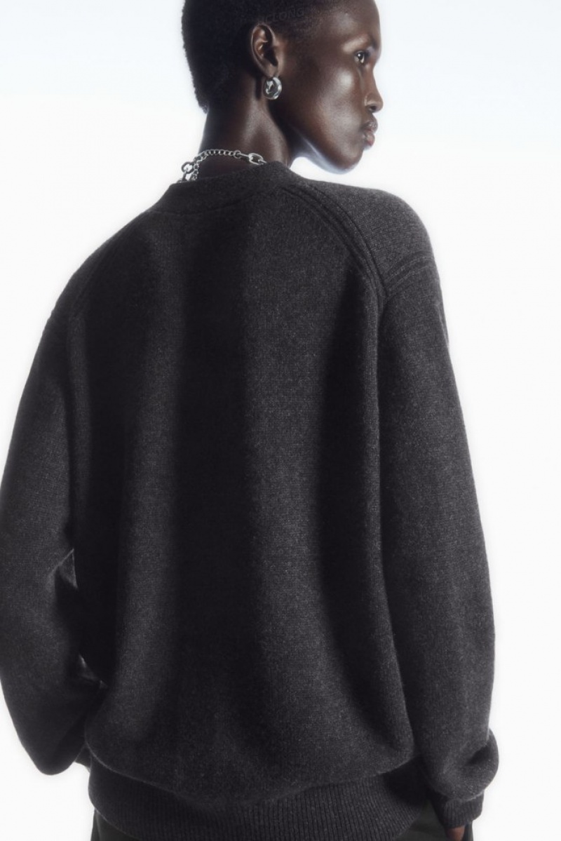 Black COS Pure Cashmere Cardigan | UL27-E9MX