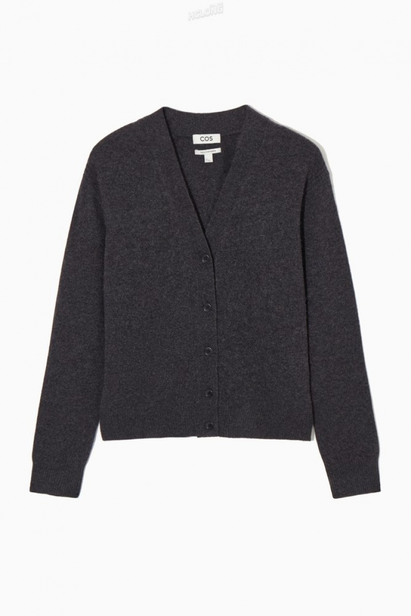 Black COS Pure Cashmere Cardigan | UL27-E9MX