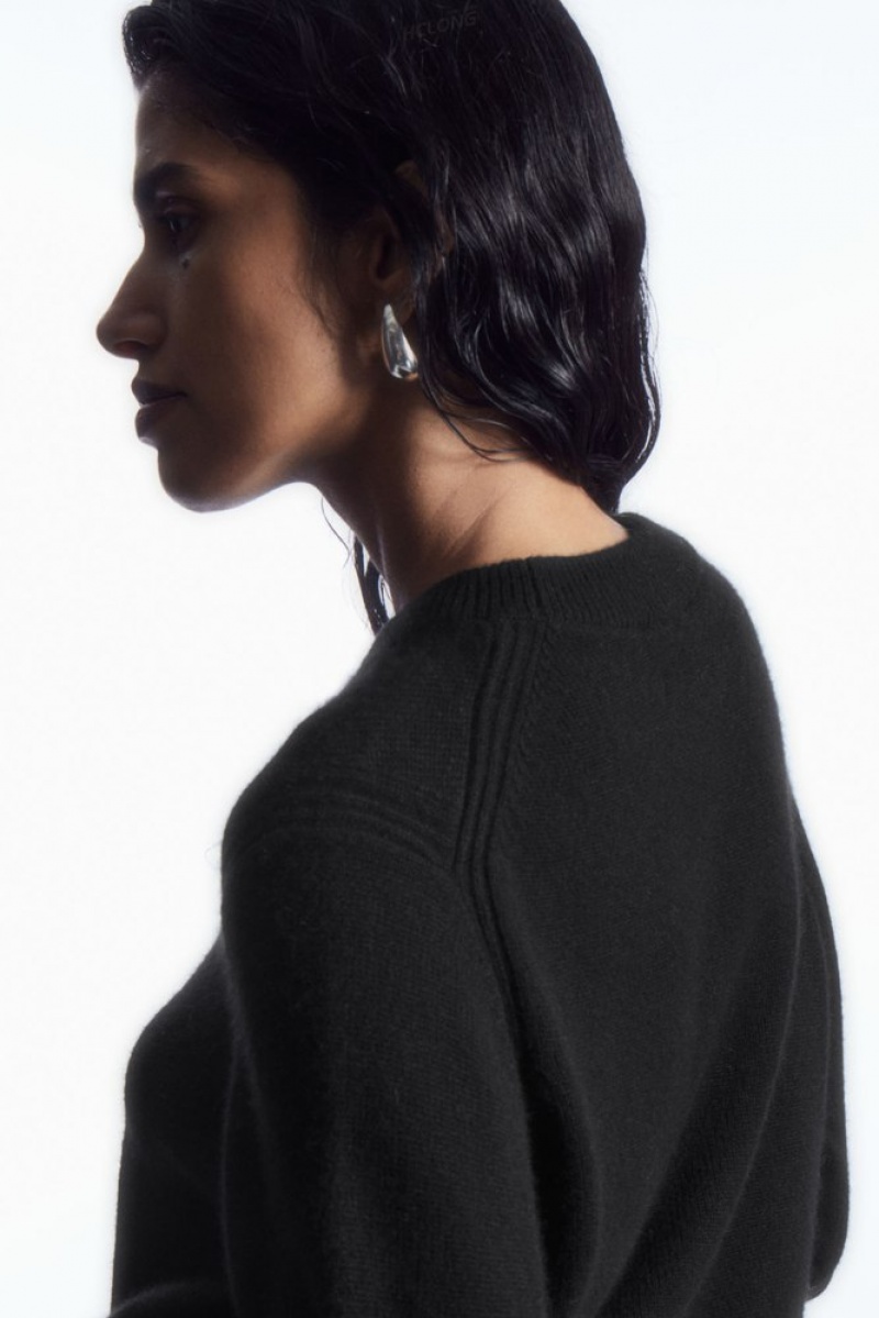 Black COS Pure Cashmere Jumper | UB83-D6EH