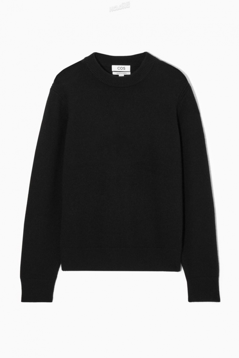 Black COS Pure Cashmere Jumper | UB83-D6EH