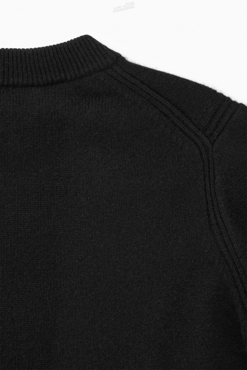 Black COS Pure Cashmere Jumper | UB83-D6EH