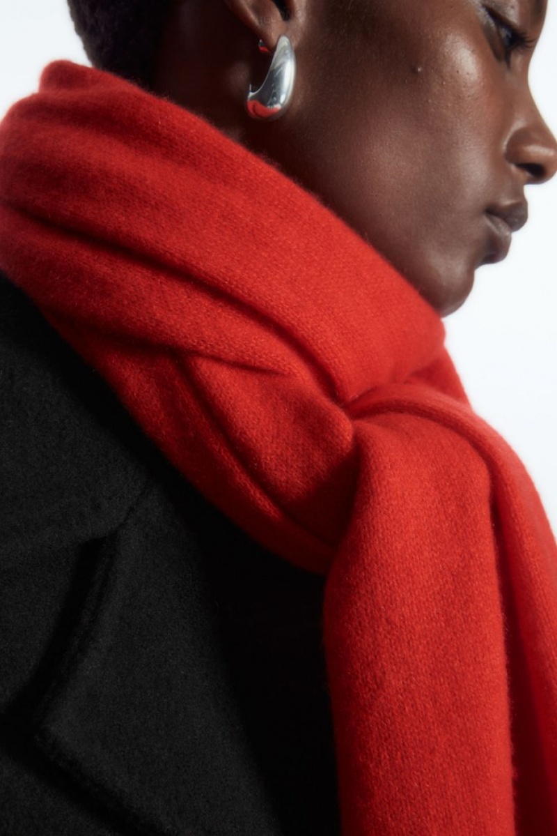 Black COS Pure Cashmere Scarf | XP43-G5DB