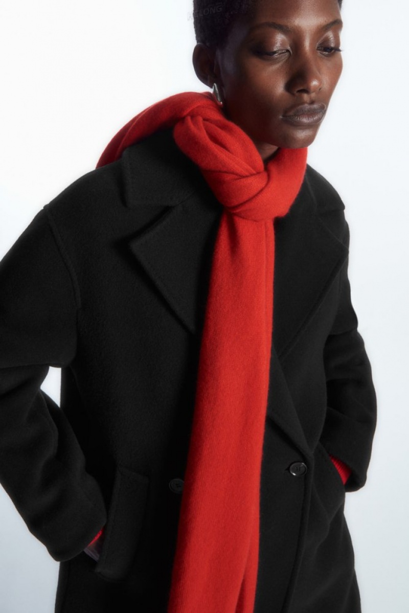 Black COS Pure Cashmere Scarf | XP43-G5DB