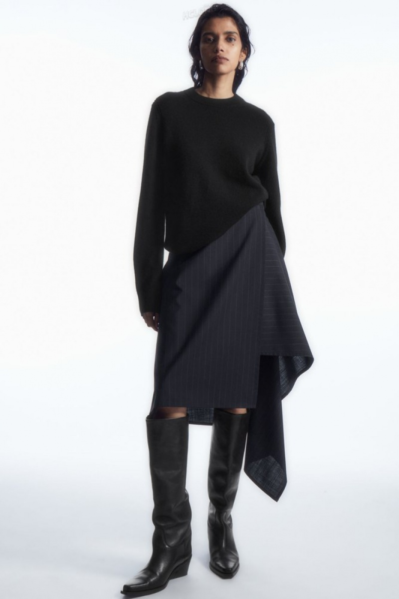 Black COS Pure Cashmere Sweater | KX46-Z8YZ