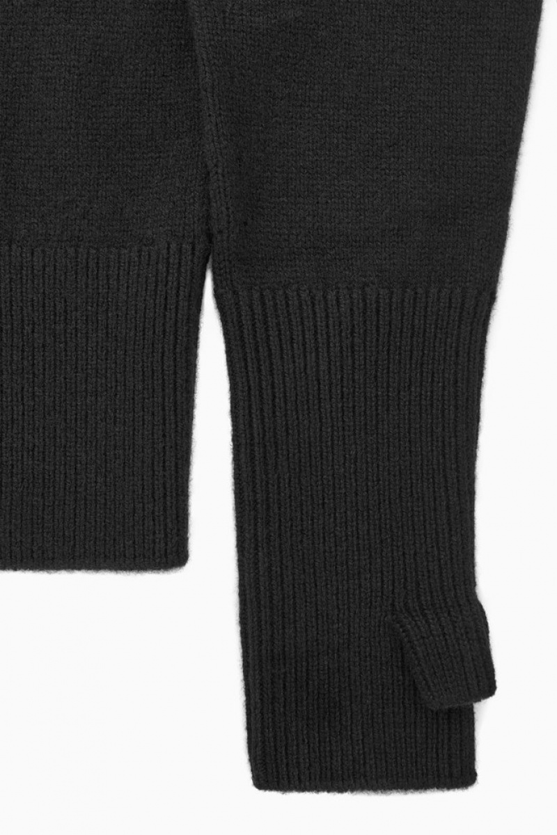 Black COS Pure Cashmere Turtleneck Jumper | XQ61-J4FQ