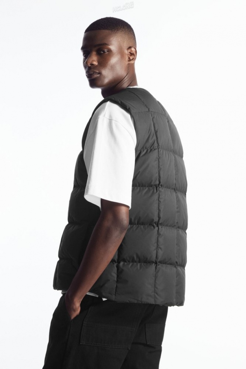 Black COS Quilted Padded Liner Gilet | WV61-U8FJ