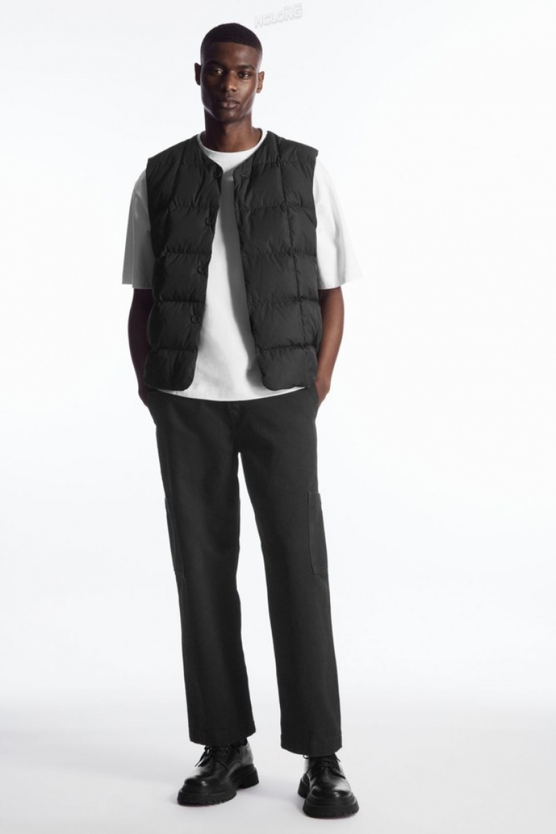 Black COS Quilted Padded Liner Gilet | WV61-U8FJ