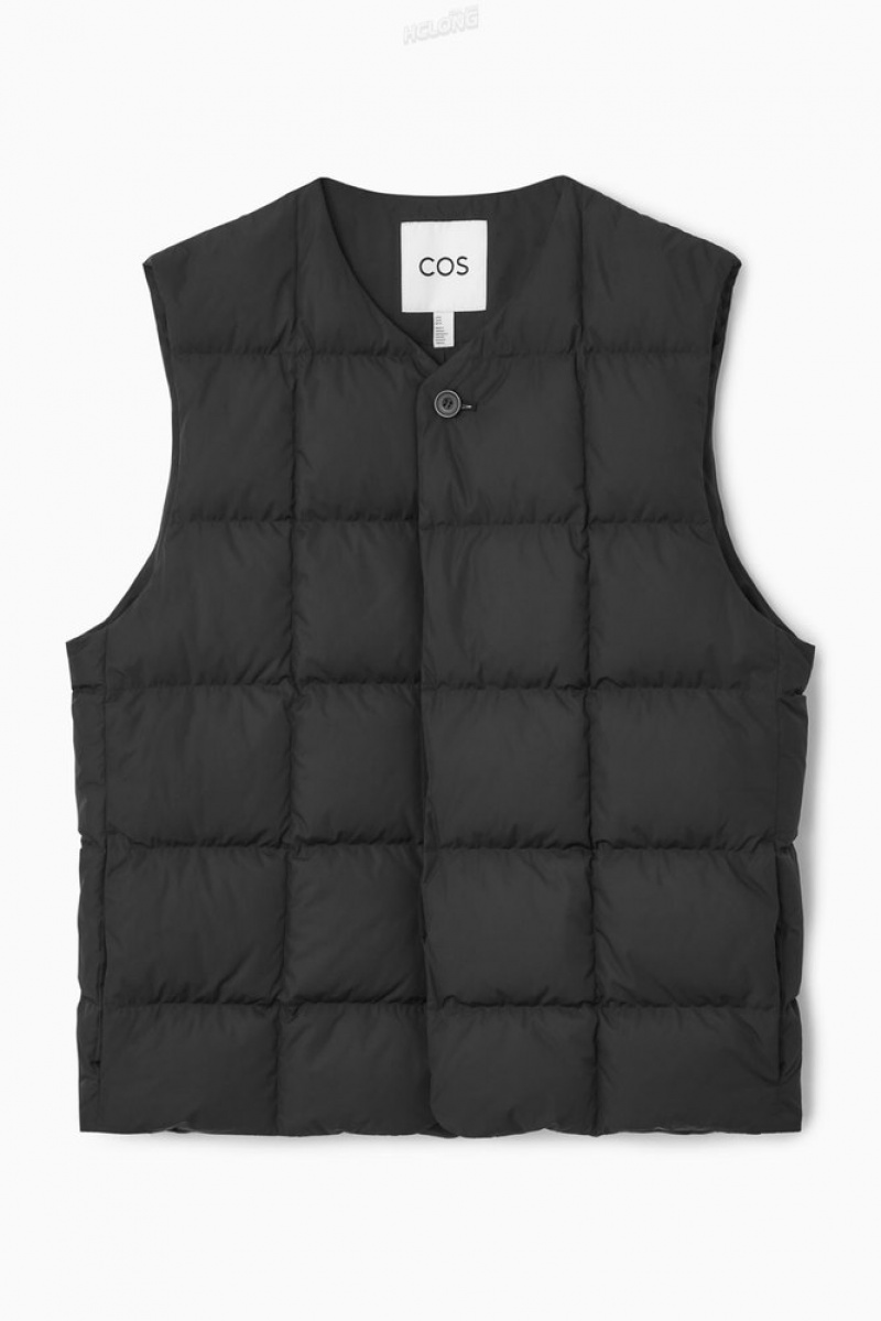 Black COS Quilted Padded Liner Gilet | WV61-U8FJ