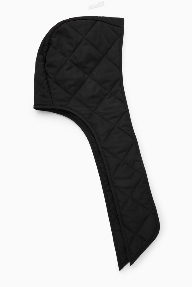 Black COS Quilted Tie-Front Hood | GO95-Z7GH