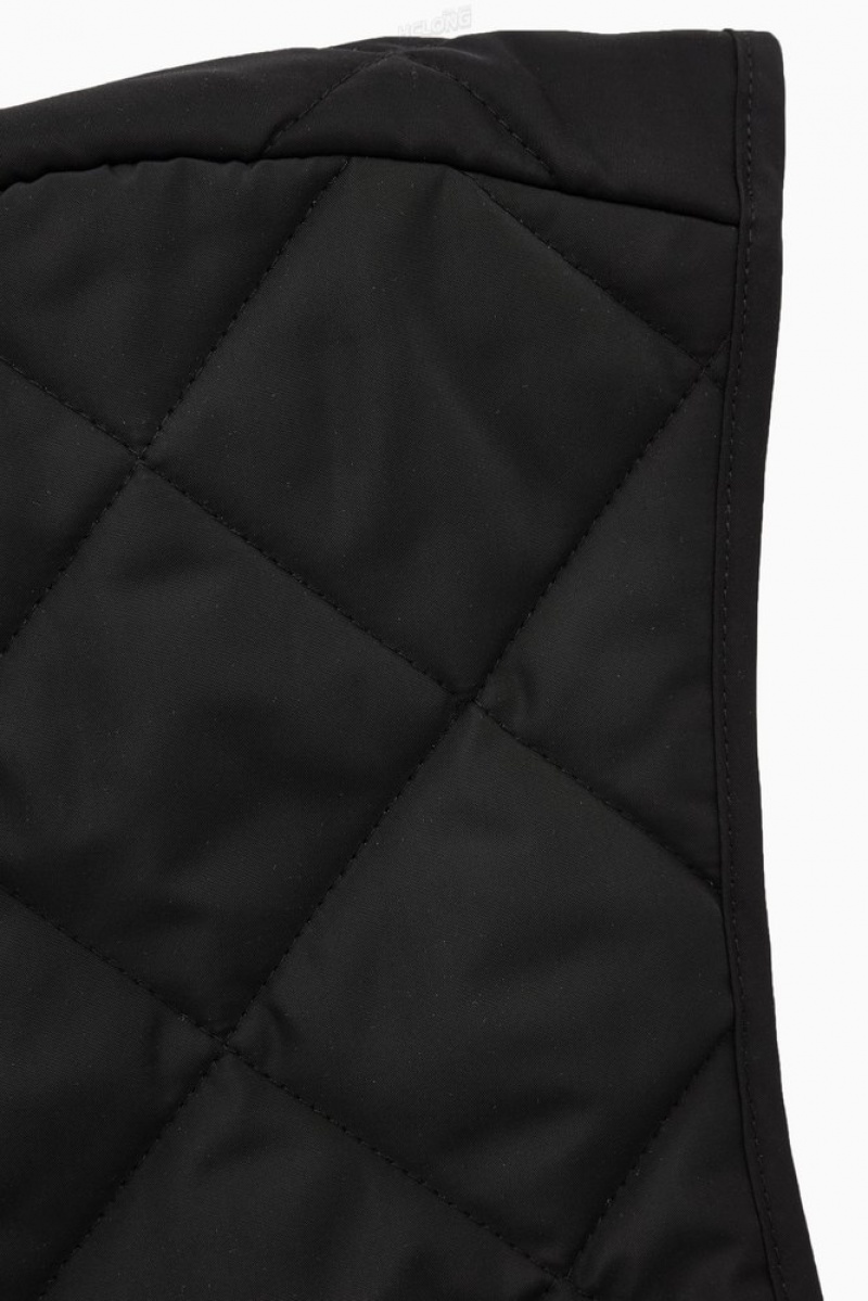 Black COS Quilted Tie-Front Hood | GO95-Z7GH