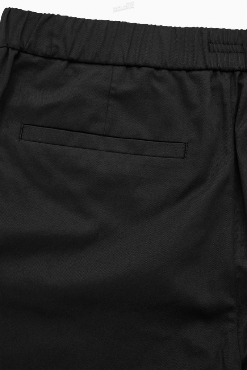 Black COS Regular-Fit Tapered Pants | YZ21-R4UO