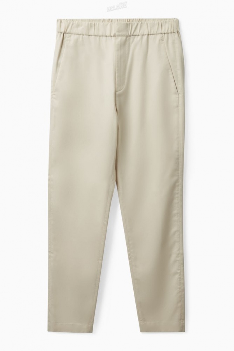 Black COS Regular-Fit Tapered Trousers | QQ37-O6JR