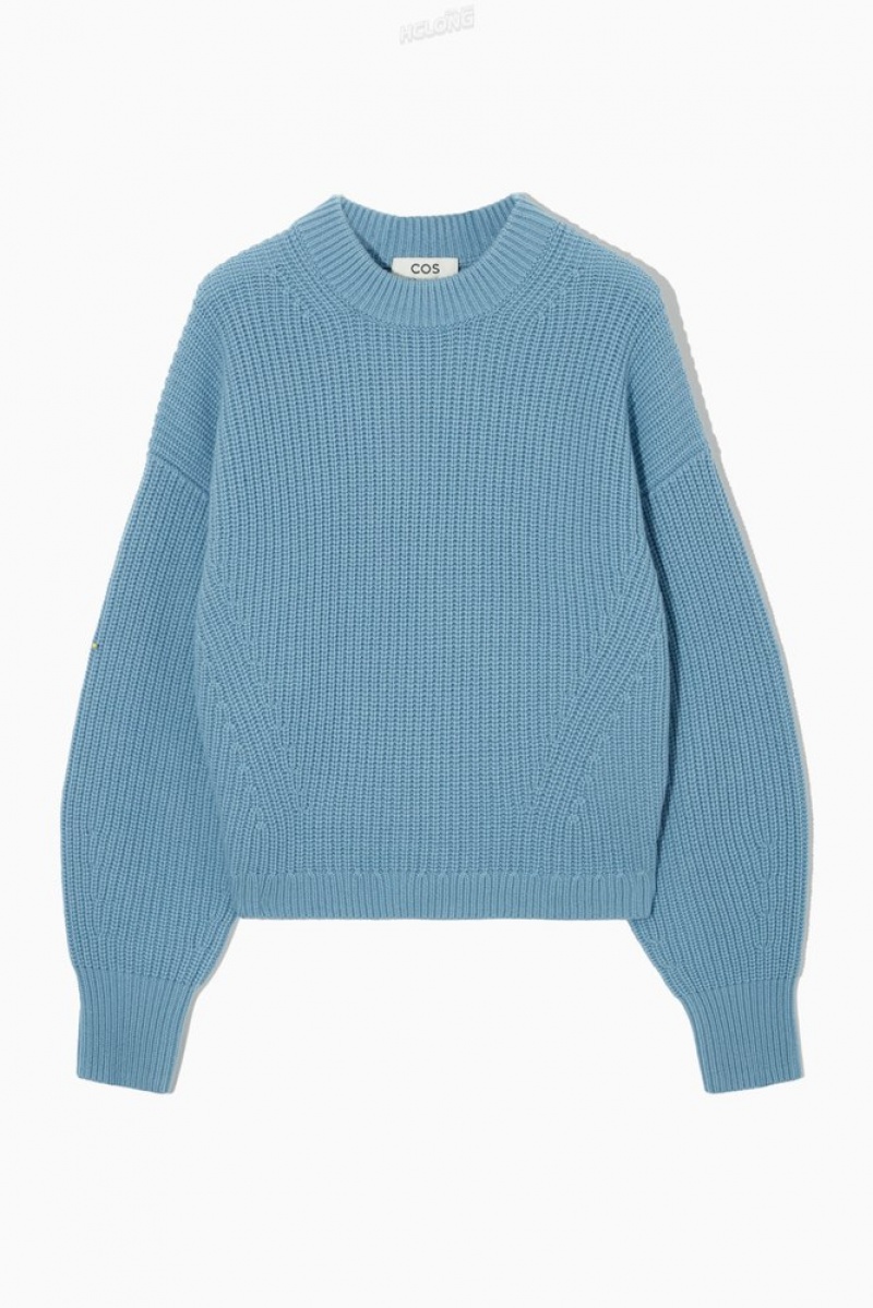 Black COS Ribbed Cashmere-Blend Sweater | XE54-T0JR