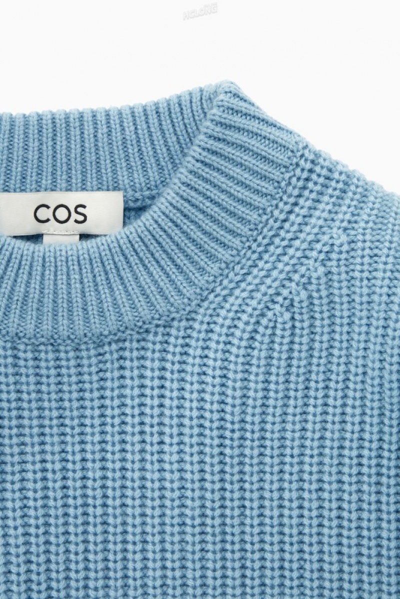 Black COS Ribbed Cashmere-Blend Sweater | XE54-T0JR