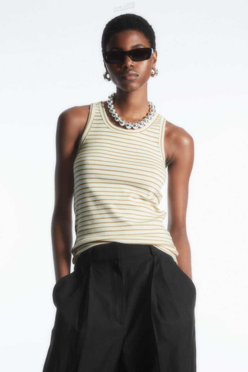 Black COS Ribbed Tank Top | AN12-P8YI