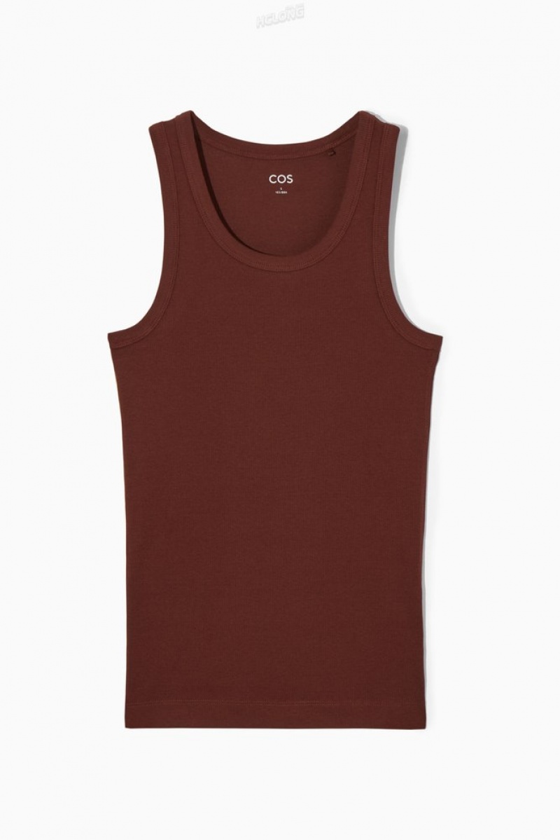 Black COS Ribbed Tank Top | YN83-V8RR