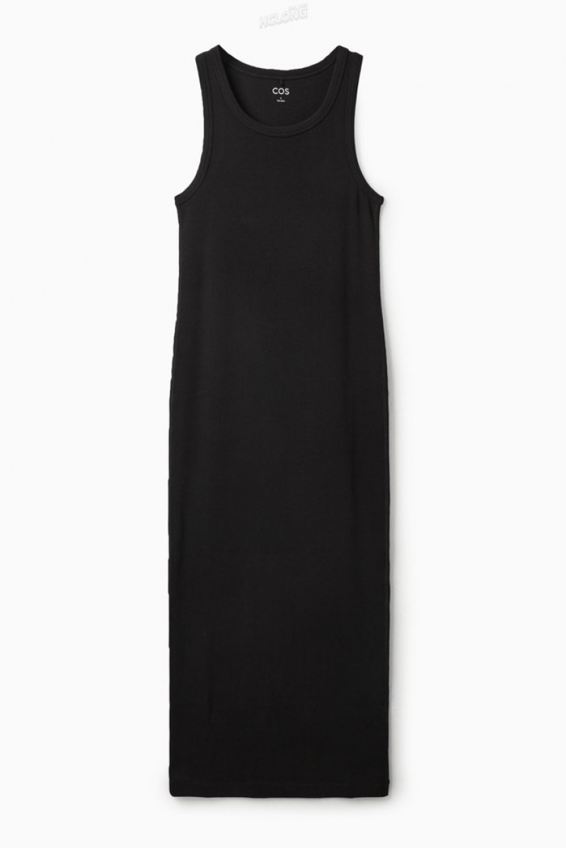 Black COS Ribbed Tube Dress | HQ70-L5OP