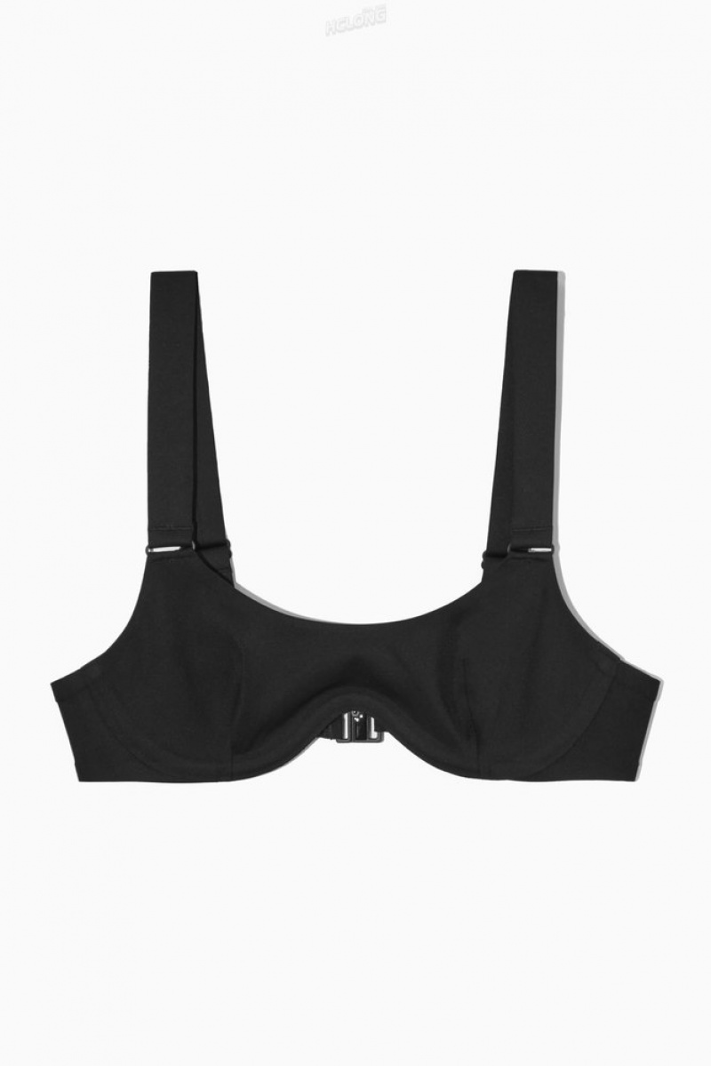 Black COS Scoop Underwired Bikini Top | YX63-C5LH