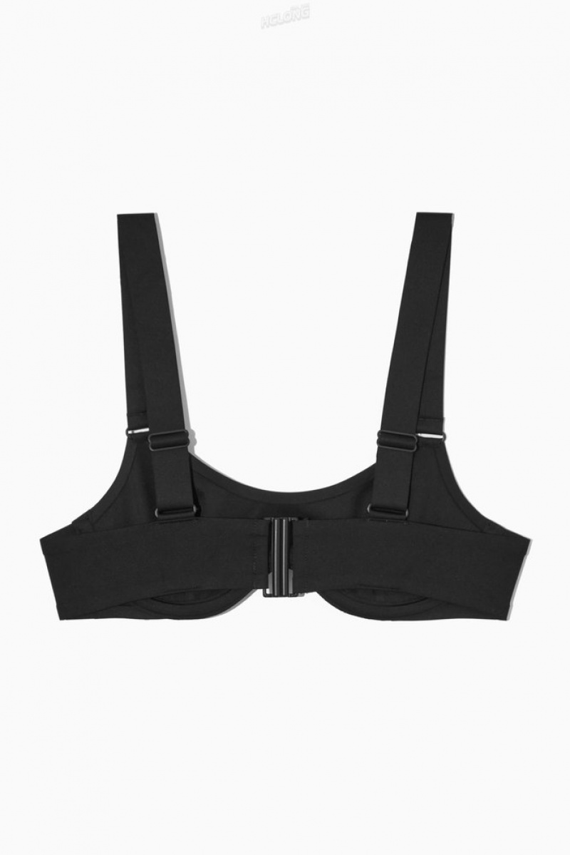 Black COS Scoop Underwired Bikini Top | YX63-C5LH