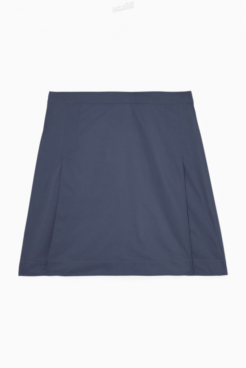 Black COS Shell-Panel A-Line Mini Skirt | KT51-V3ET