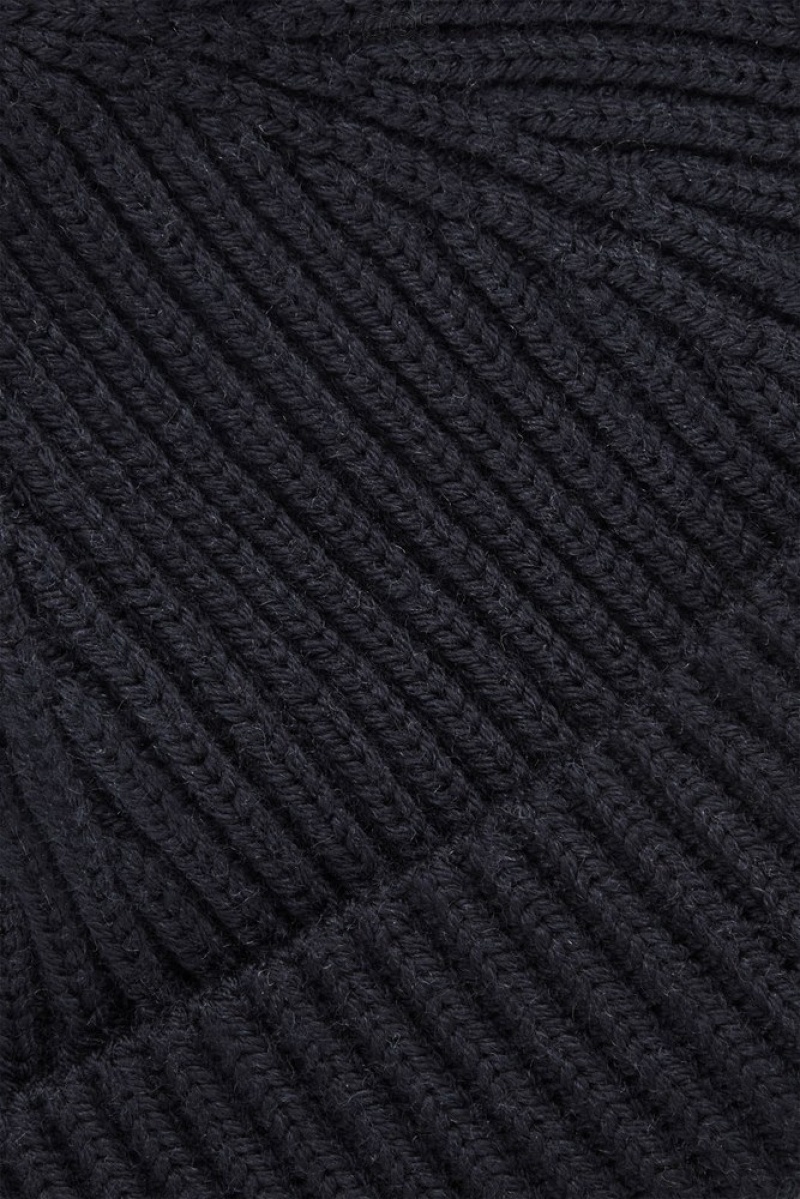 Black COS Short Merino Wool Beanie | MQ37-O3IQ