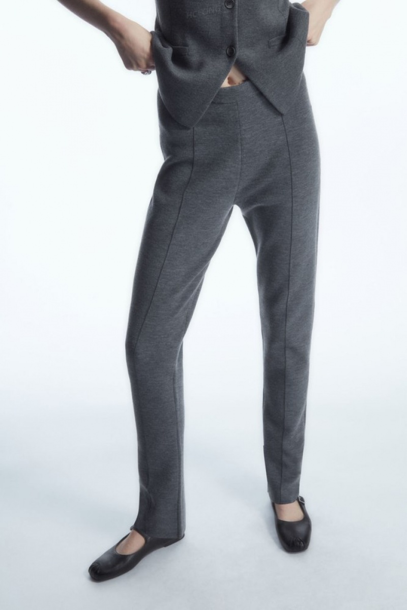 Black COS Slim-Fit Knitted Pants | PT92-V0AF