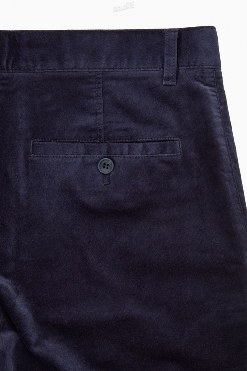 Black COS Straight-Leg Cotton-Moleskin Trousers | HG16-E7OT