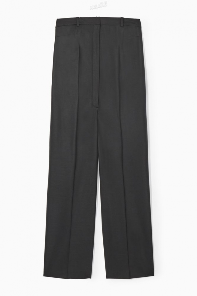 Black COS Strapless Wool Tailored Jumpsuit | JL41-Q1NX