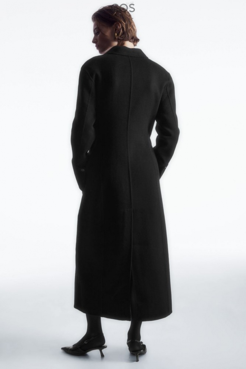 Black COS Tailored Double-Faced Wool Coat | FM09-K5HN