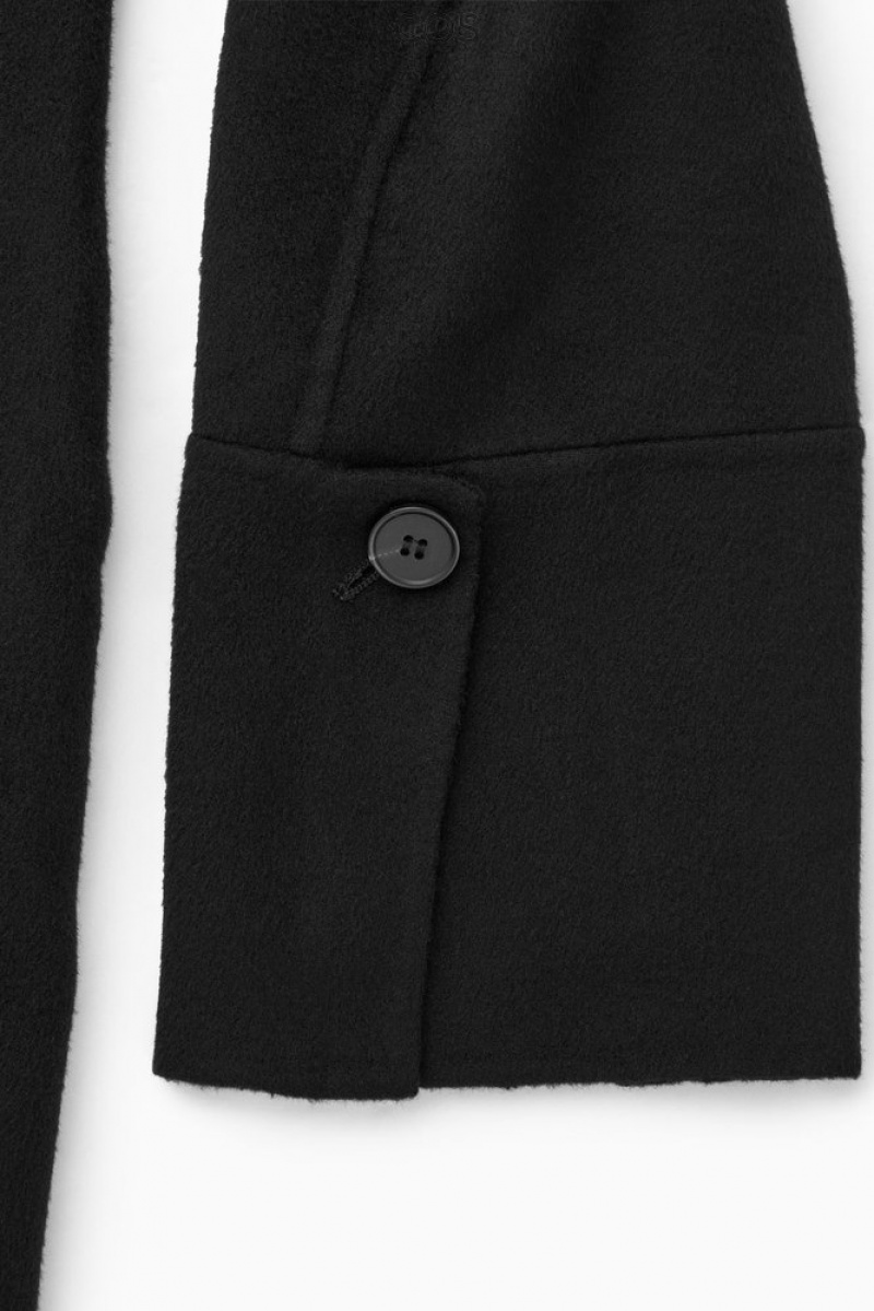 Black COS Tailored Double-Faced Wool Coat | FM09-K5HN