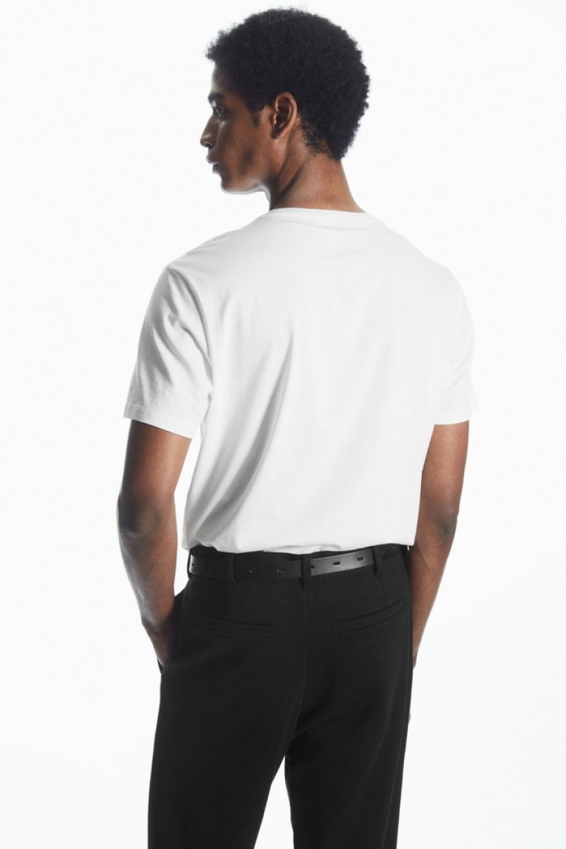 Black COS Tapered Cotton-Jersey Trousers | WA67-Q2SO