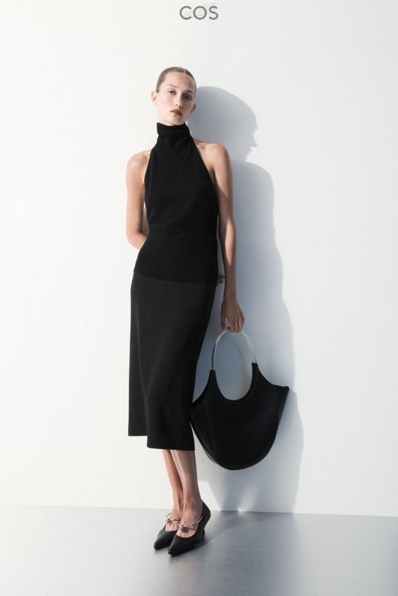 Black COS The Backless Cashmere Top | OL93-F1RJ