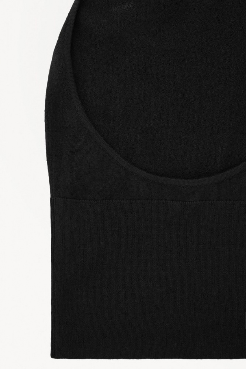 Black COS The Backless Cashmere Top | OL93-F1RJ