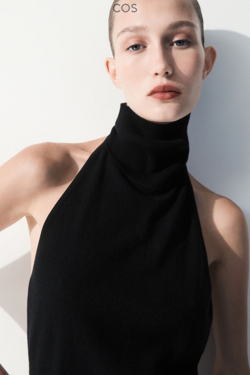 Black COS The Backless Cashmere Top | OL93-F1RJ