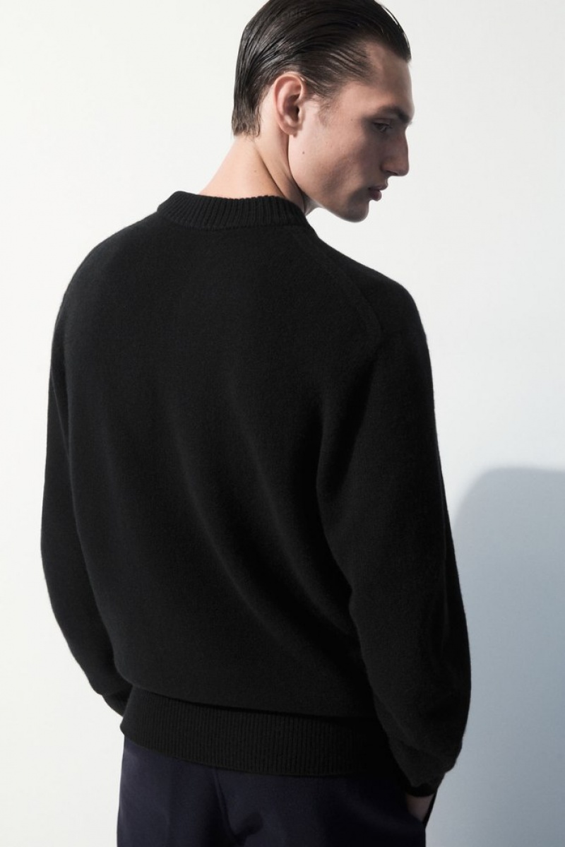 Black COS The Cashmere Crew-Neck Sweater | RN51-K9VB