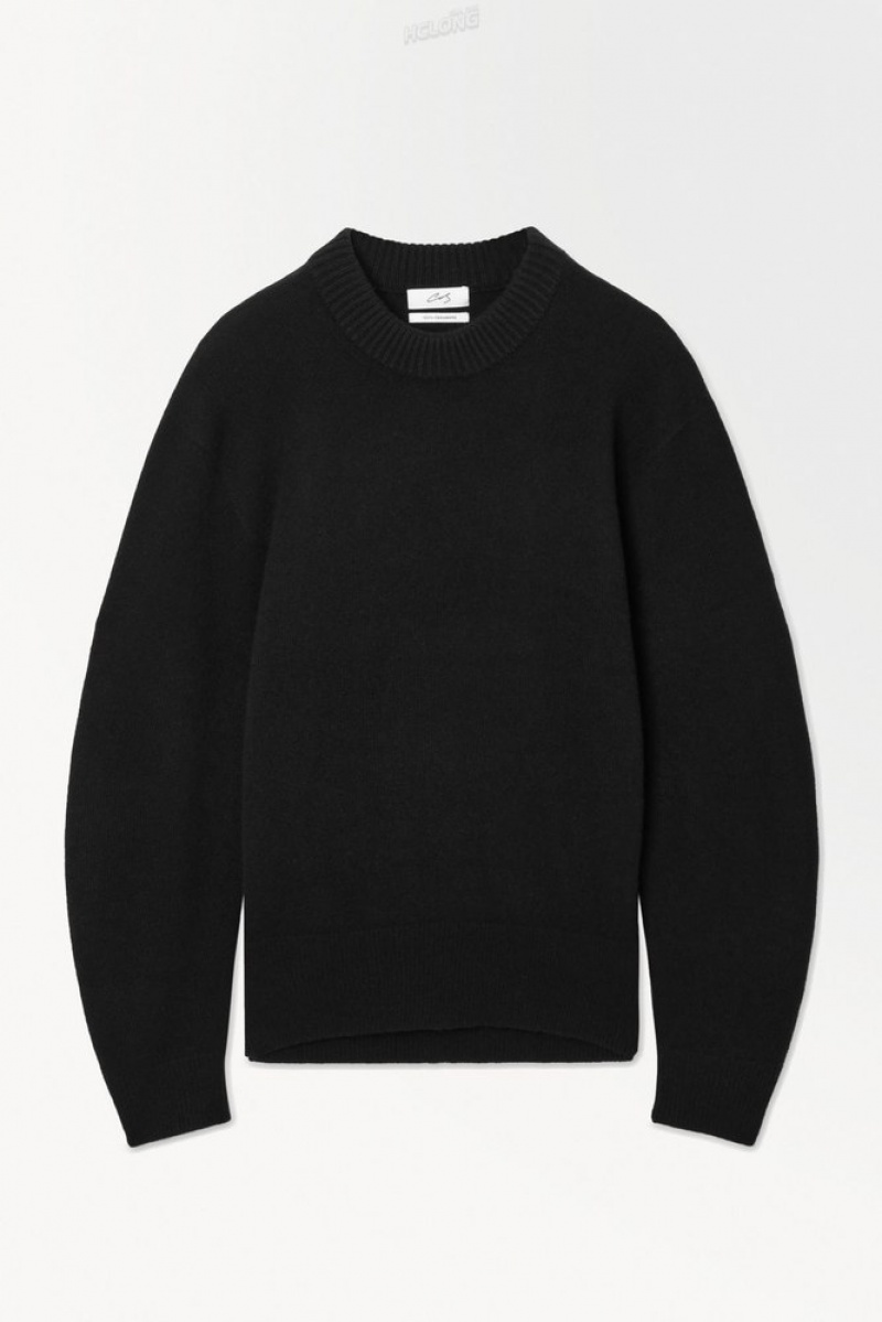 Black COS The Cashmere Crew-Neck Sweater | RN51-K9VB