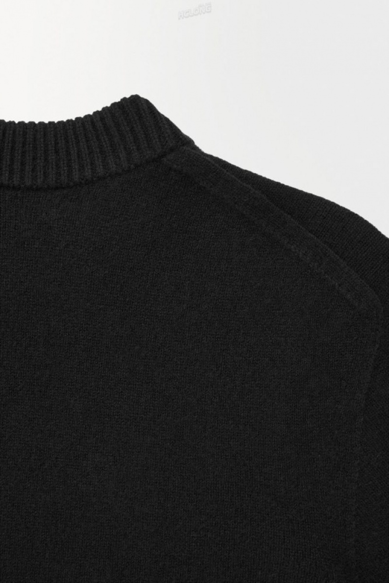 Black COS The Cashmere Crew-Neck Sweater | RN51-K9VB