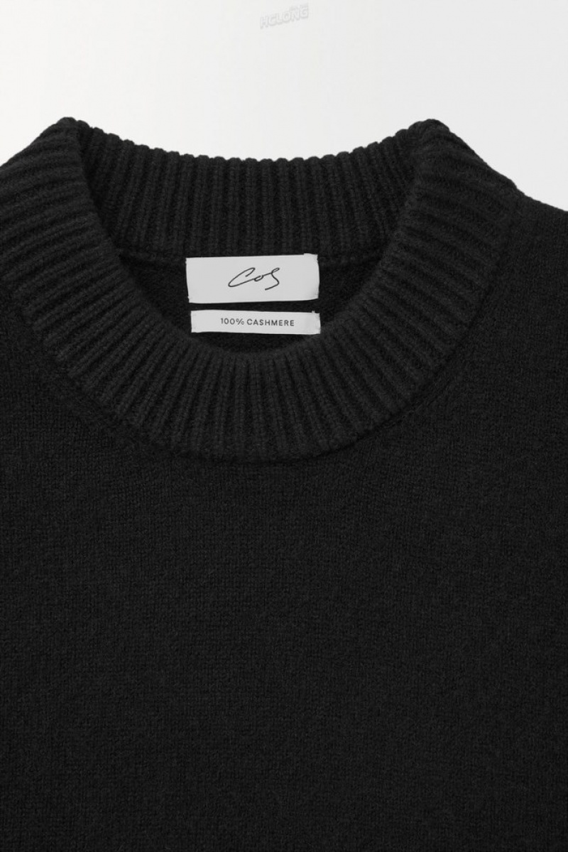 Black COS The Cashmere Crew-Neck Sweater | RN51-K9VB