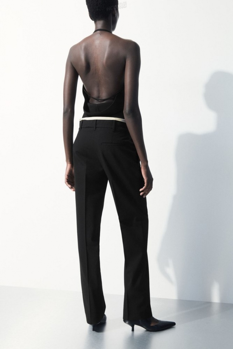 Black COS The Deconstructed Pants | VA37-G3CF