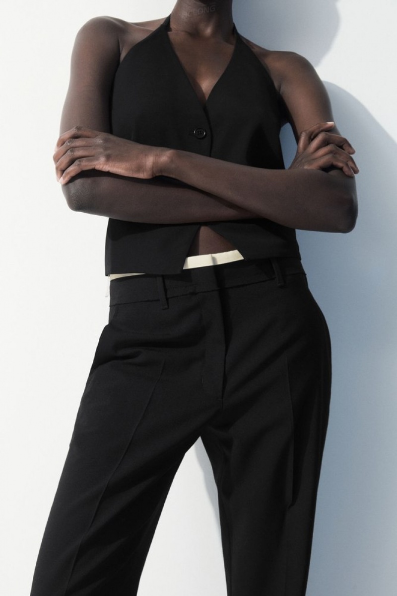 Black COS The Deconstructed Trousers | KO40-A8SR