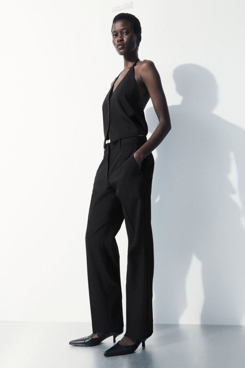 Black COS The Deconstructed Trousers | KO40-A8SR