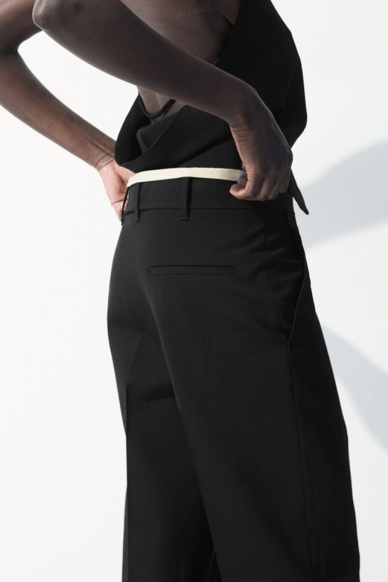 Black COS The Deconstructed Trousers | KO40-A8SR